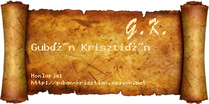 Gubán Krisztián névjegykártya